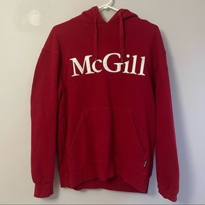 red McGill University hoodie